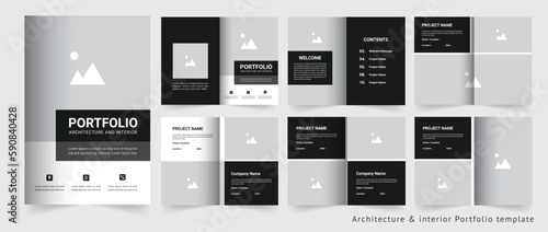 Architecture and interior portfolio or project portfolio design template