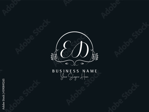 Luxury ED Feminine Business Logo, de, Minimalist Ed Beautiful Logo Letter Vector