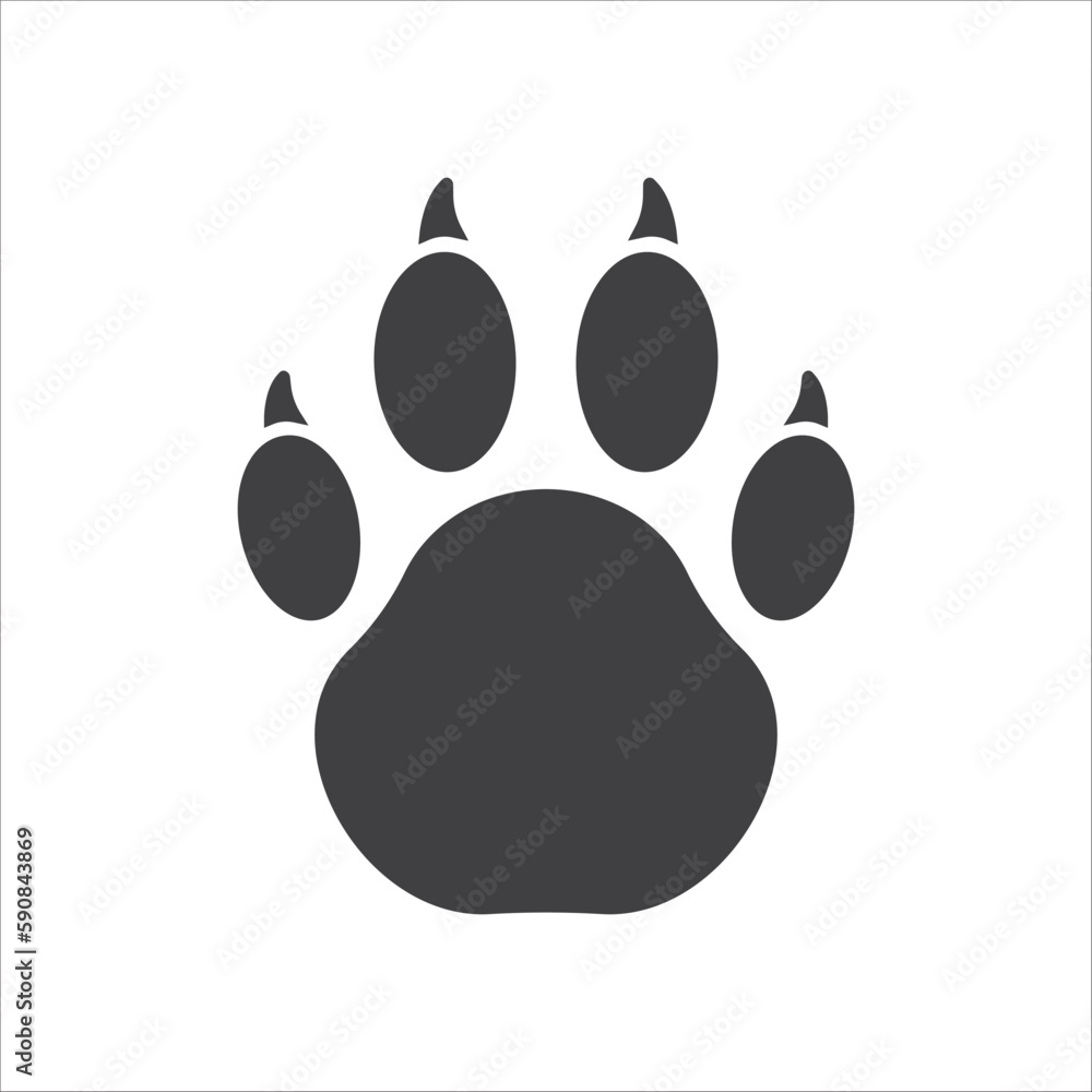 Paw vector icon. Animal paw icon. Dog and cat paw sign. Paw print symbol. Pet concept pictogram. UX UI icon Paw vector icon. Animal paw icon. Dog and cat paw sign. Paw print symbol. Pet concept pictogram. UX UI icon