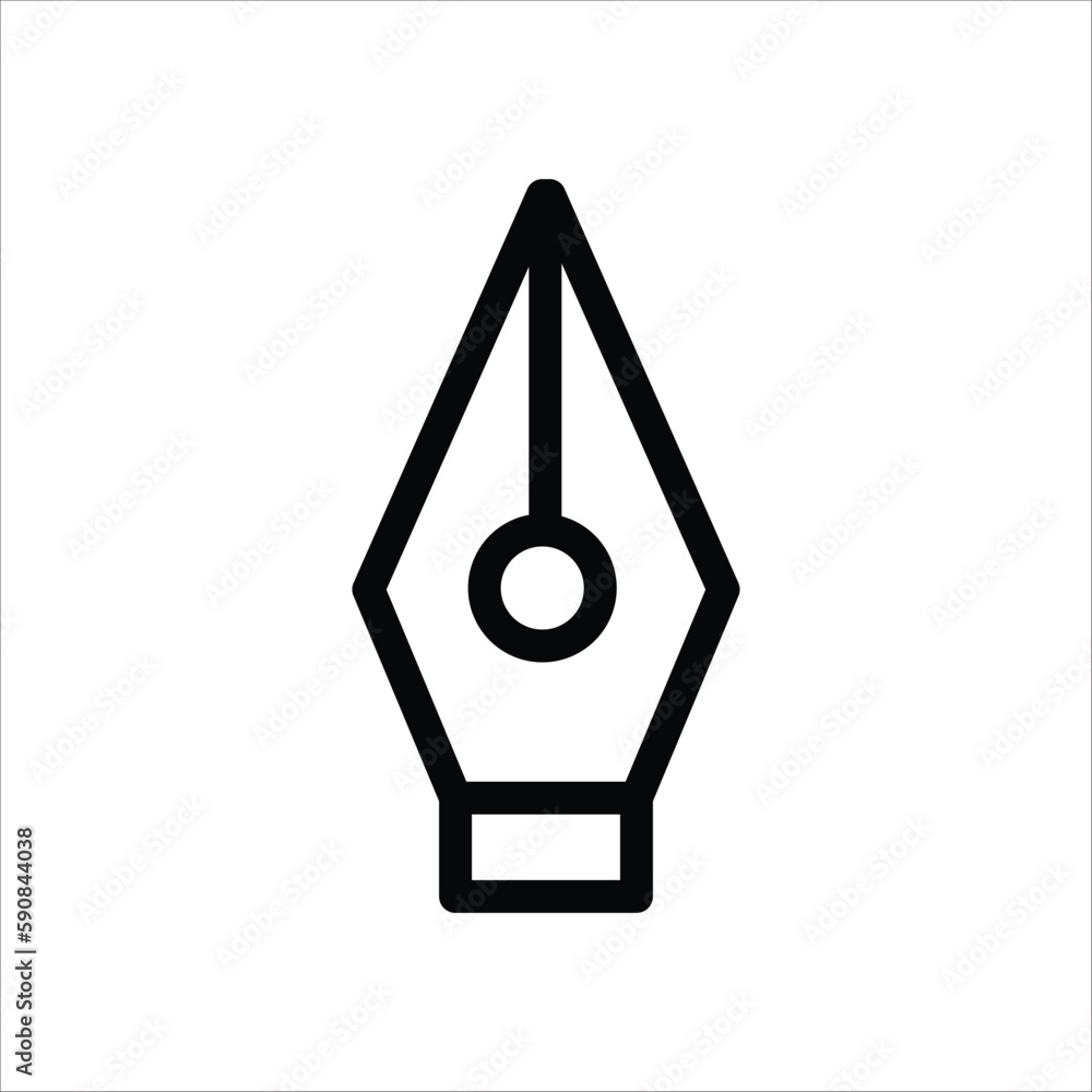 Pen tool vector icon. Add anchor point flat sign design. Fountain pen symbol. Add anchor line pictogram. UX UI icon