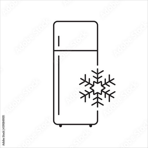 Refrigerator vector icon. Frig flat sign design. Freezer symbol pictogram. Frig icon. Refrigerator sign. UX UI icon