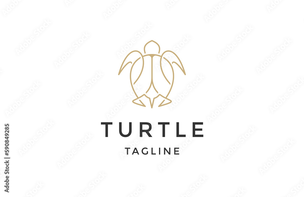Turtle line logo icon design template flat vector Turtle line logo icon design template flat vector