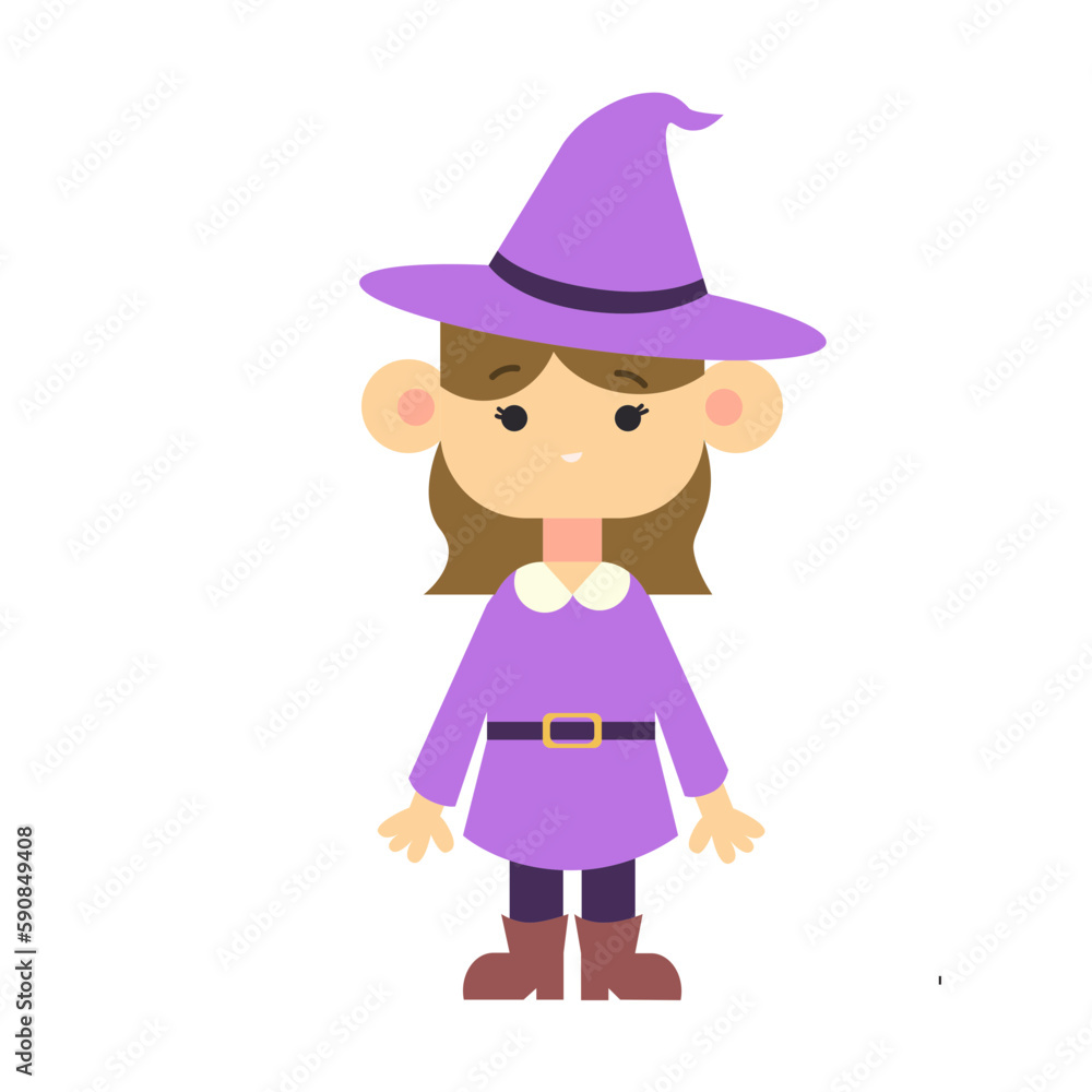 Kid with Halloween Costum Witch Kid with Halloween Costum Witch