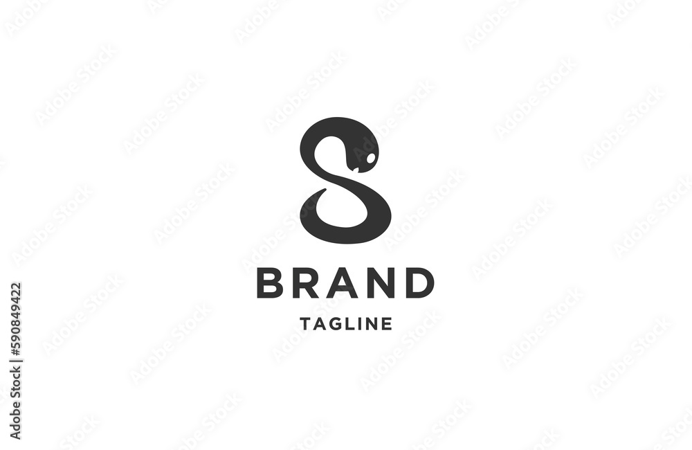 Letter S snake logo design template flat vector Letter S snake logo design template flat vector