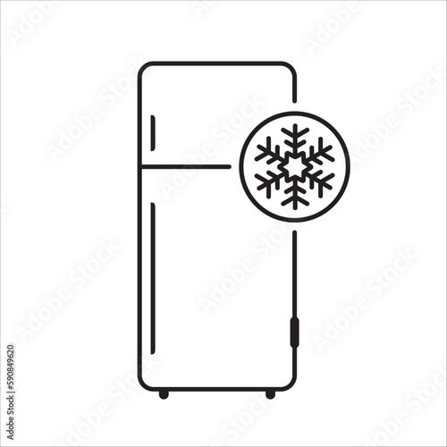 Refrigerator vector icon. Frig flat sign design. Freezer symbol pictogram. Frig icon. Refrigerator sign. UX UI icon