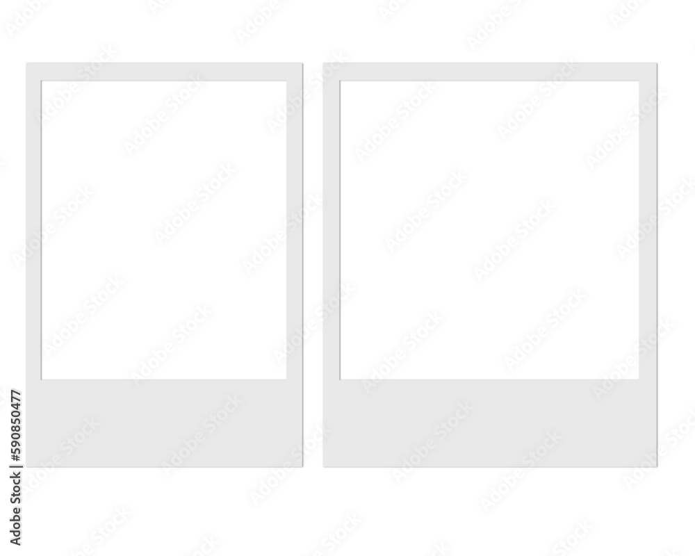 Set of Isolated Polaroid Frames on Transparent Background Set of Isolated Polaroid Frames on Transparent Background