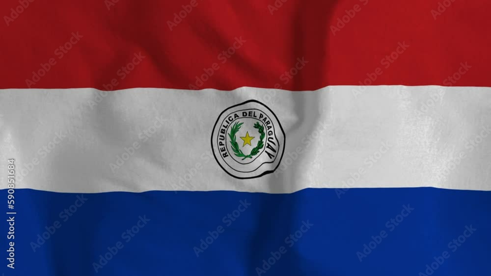 Paraguay flag Seamless loop animation of the Italy flag. 4K. 3d animation Flag.