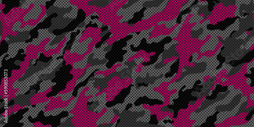 vector camouflage pattern for clothing design. Pink camouflage military pattern