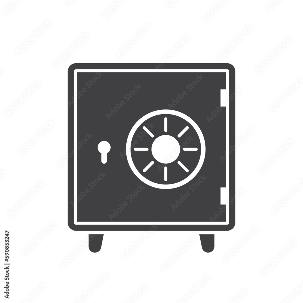 Bank safe box icon. Safe lock vector icon. Money safe flat sign design. Vault symbol. Strongbox pictogram. UX UI icon Bank safe box icon. Safe lock vector icon. Money safe flat sign design. Vault symbol. Strongbox pictogram. UX UI icon