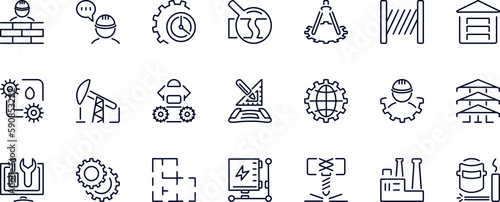 A set of vector icons for the engineering and construction industry