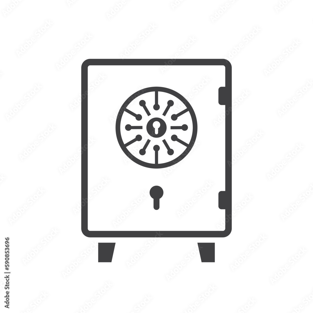 Bank safe box icon. Safe lock vector icon. Money safe flat sign design. Vault symbol. Strongbox pictogram. UX UI icon Bank safe box icon. Safe lock vector icon. Money safe flat sign design. Vault symbol. Strongbox pictogram. UX UI icon
