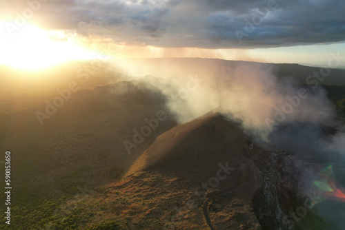 Volcanic gas cover Nicaragua landscape