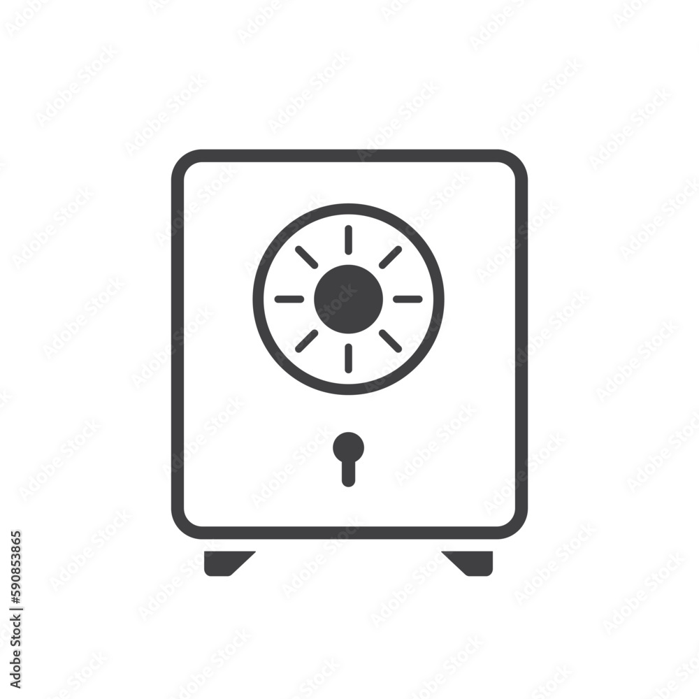 Bank safe box icon. Safe lock vector icon. Money safe flat sign design. Vault symbol. Strongbox pictogram. UX UI icon Bank safe box icon. Safe lock vector icon. Money safe flat sign design. Vault symbol. Strongbox pictogram. UX UI icon