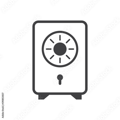 Bank safe box icon. Safe lock vector icon. Money safe flat sign design. Vault symbol. Strongbox pictogram. UX UI icon