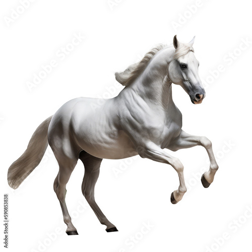 white horse run gallop