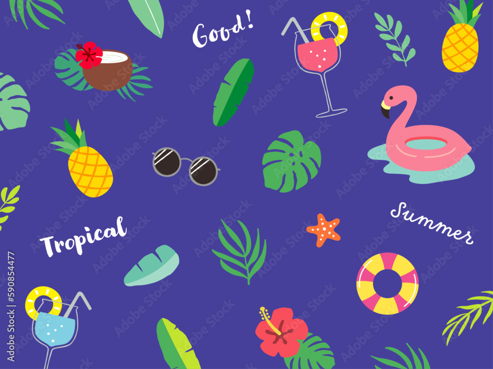 夏のイラストの背景 夏のイラストの背景
