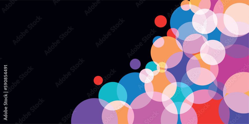 round glowing lights on a blue background, light reflection, vector illustration abstraction