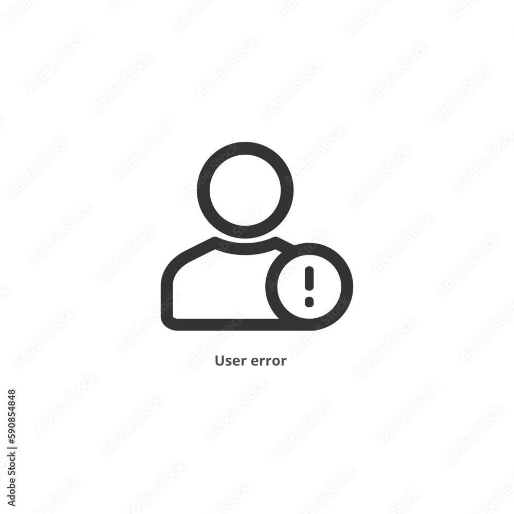 User error warning icon with editable line . User error warning icon with editable line .