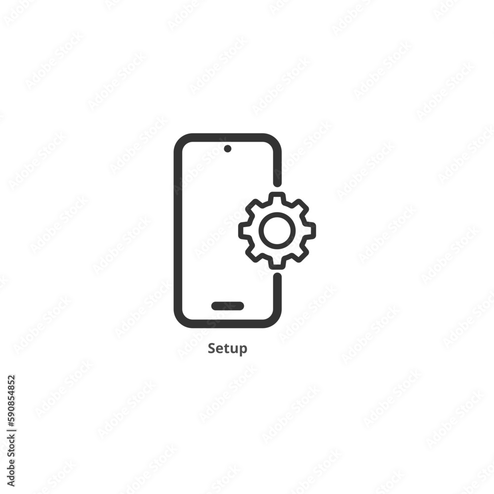 Smartphone setup vector icon . Smartphone setup vector icon .