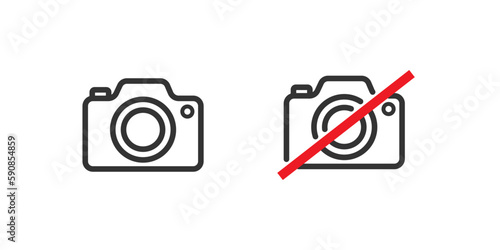 Not to take photo camera icon with editable line.