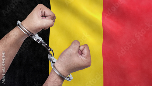 Obraz na plátně A man getting under arrest in Belgium