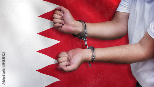 Obraz na plátně A man getting under arrest in Bahrain