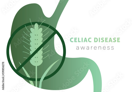 Celiac Disease Awareness Month. Immune reaction to gluten. Gluten Free Day