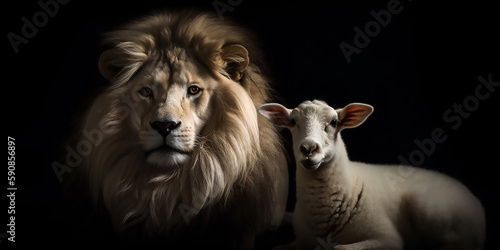 The Lion and the Lamb: A Portrait of Peace and Serenity © Studiorlando