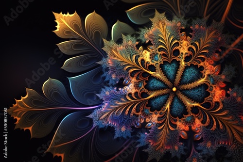 Digitally generated image, colorful fractal, 