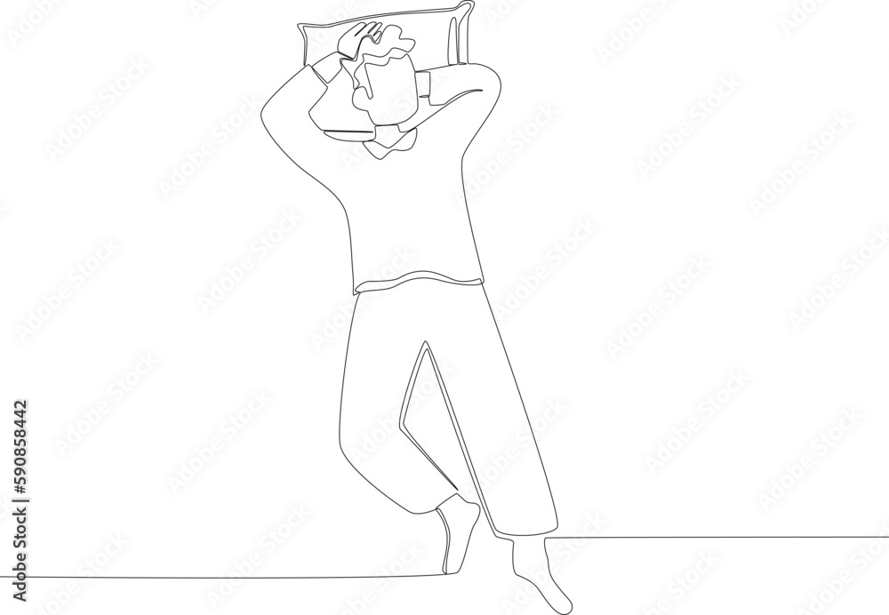 A man is sleeping. Sleep one-line drawing