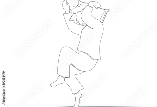 A man sleeping on his side. Sleep one-line drawing