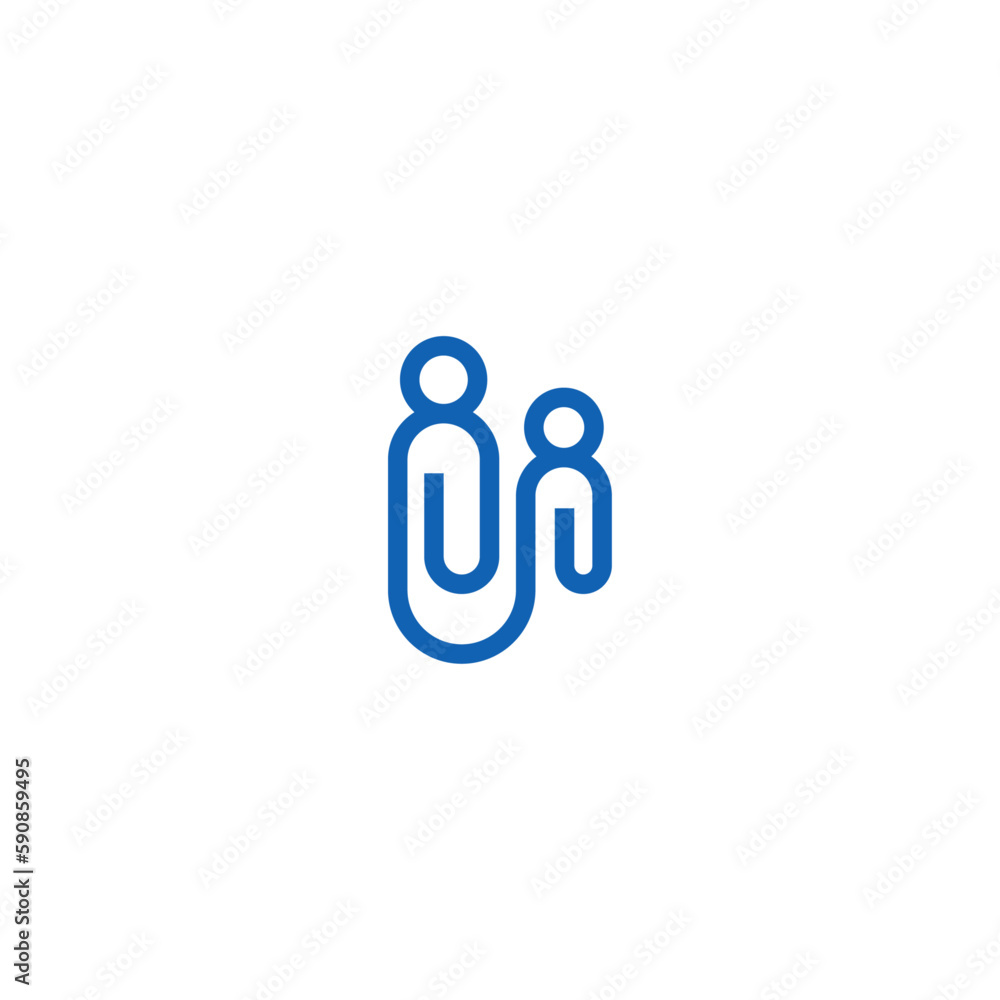 People and paper clip combination. Logo design. People and paper clip combination. Logo design.