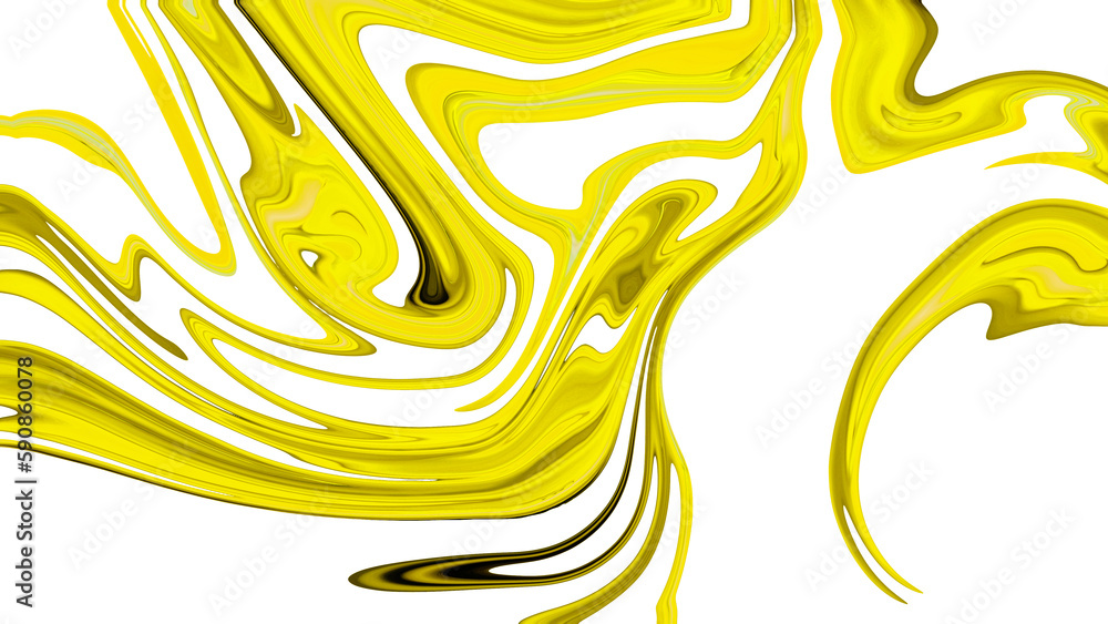 Wavy abstract background. Mixed yellow and white paint