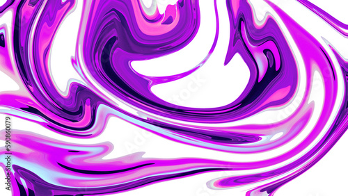 Wavy abstract background. Mixed purple  pink and white paint