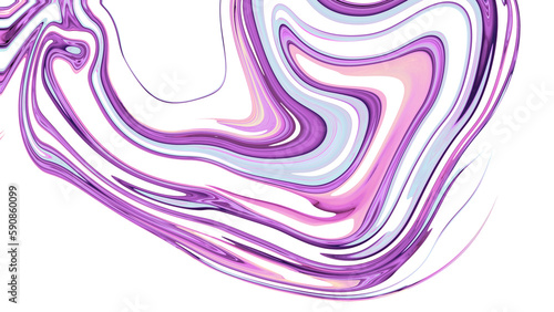 Wavy abstract background. Mixed purple and white paint