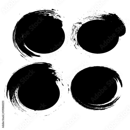Grunge shapes stock vector. Set of grunge circles.