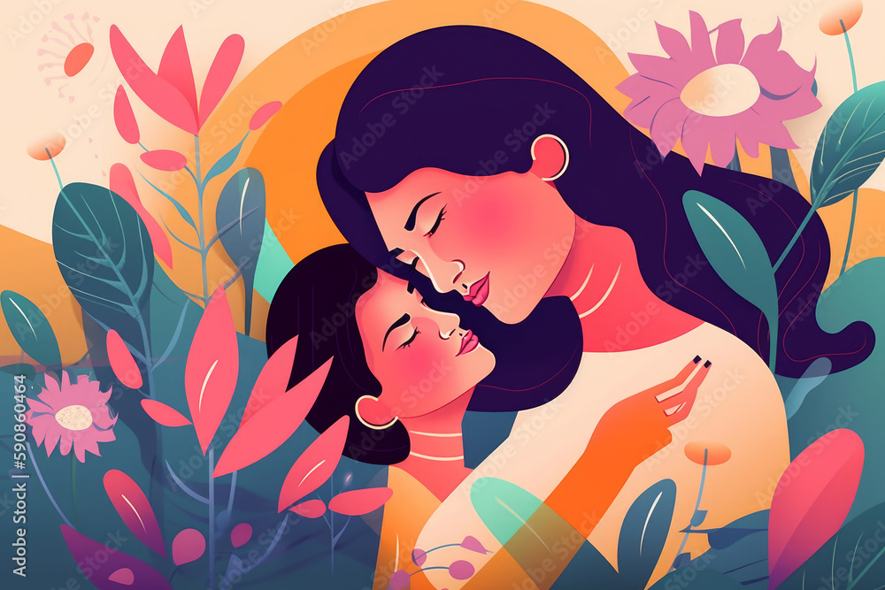 Madre abrazando a su hijo pequeño, día de la madre, creado con IA generativa Madre abrazando a su hijo pequeño, día de la madre, creado con IA generativa