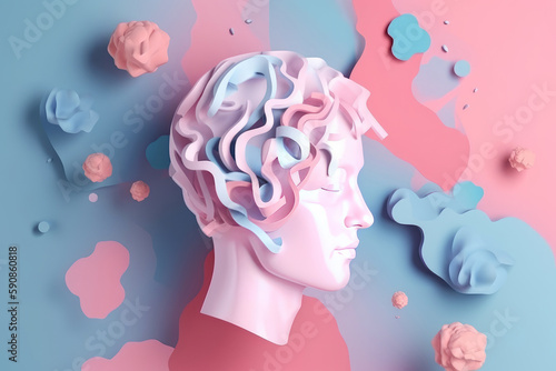 Mujer overthinking, ansiedad, salud mental, creado con IA generativa