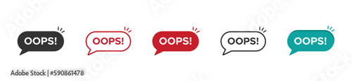 oops on speech bubble vector icons collection