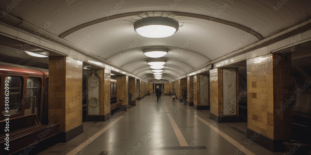 Antiguo subterráneo soviético, creado con IA generativa