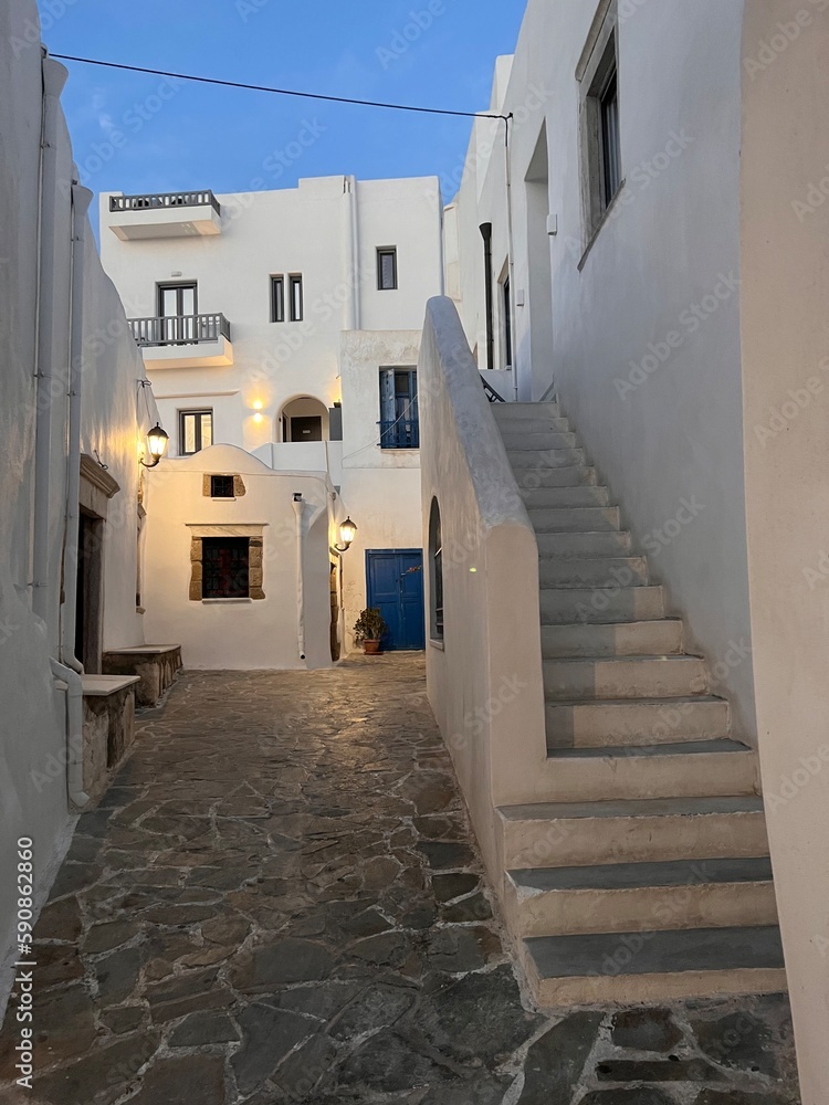 narrow street in the old town in Greece