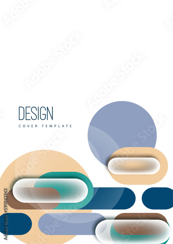 Overlapping geometric shapes and circles. Stylish trendy techno design background for business or technology presentations, internet posters or web brochure covers. Vector