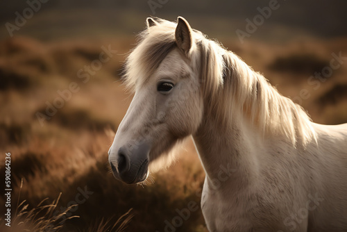 Portrait of a pony horse - Generative AI