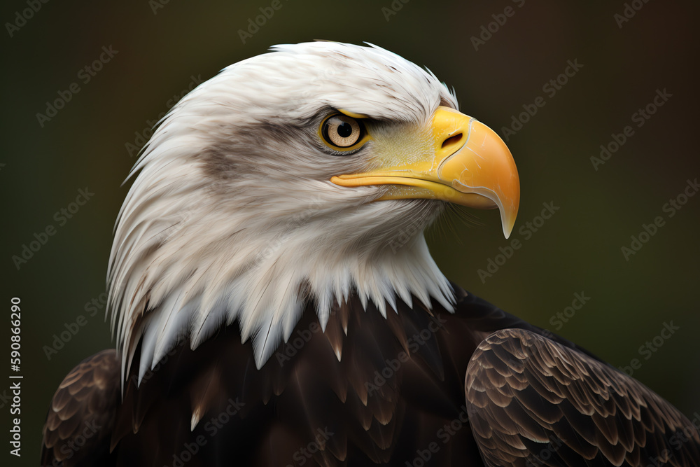 Portrait of a bald eagle - Generative AI Portrait of a bald eagle - Generative AI