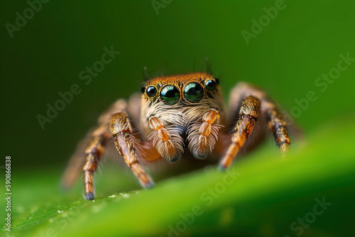 Capturing the Intricate Beauty of a Jumping Spider and Its Web