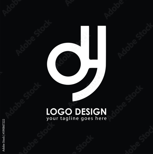 DH OH Logo Design, Creative Minimal Letter OH DH Monogram