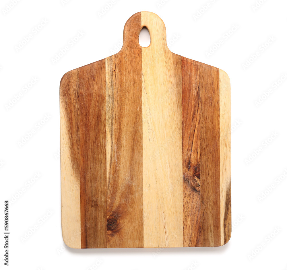 Fototapeta premium New wooden kitchen board on white background