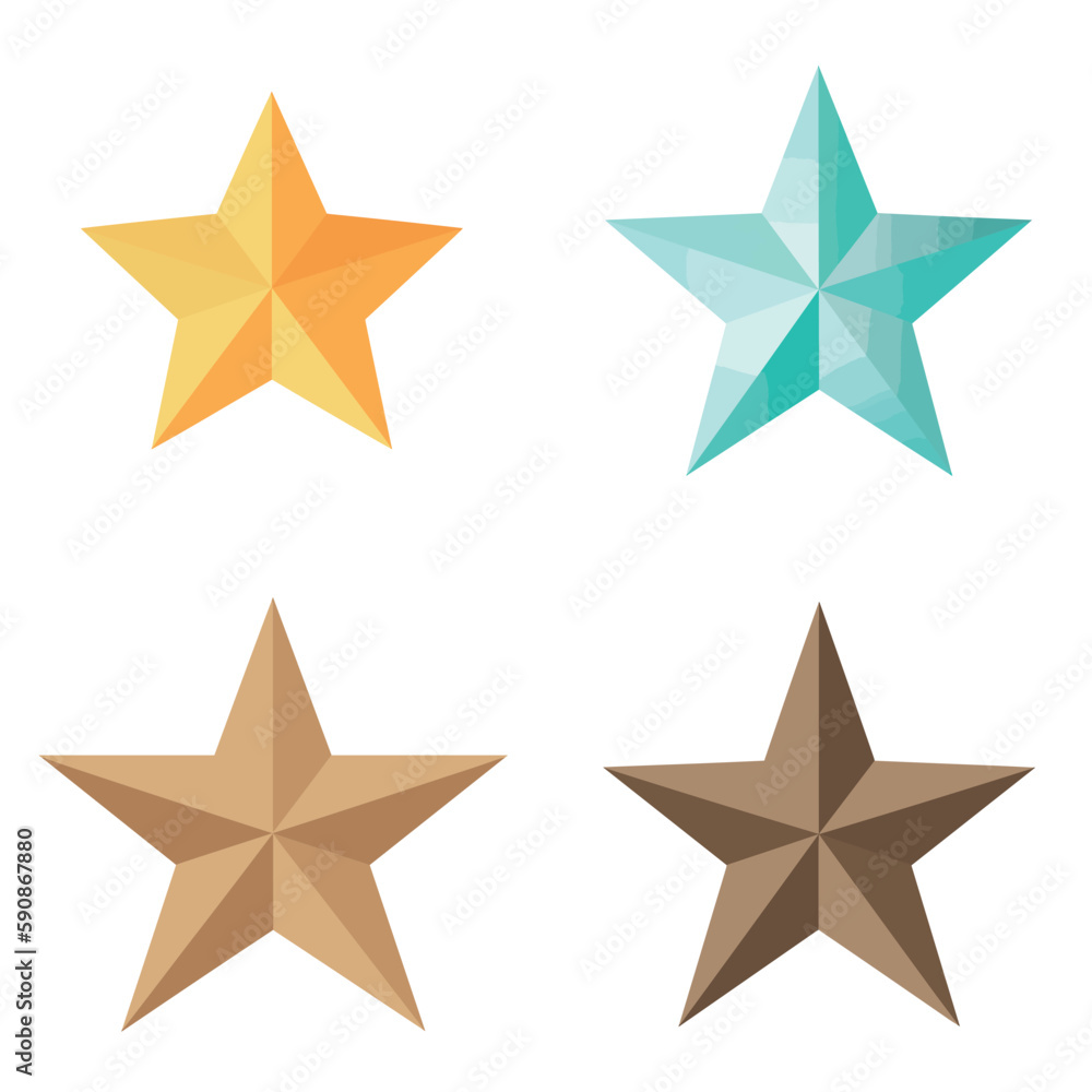 Obraz premium set of stars, pack of four star illustrations