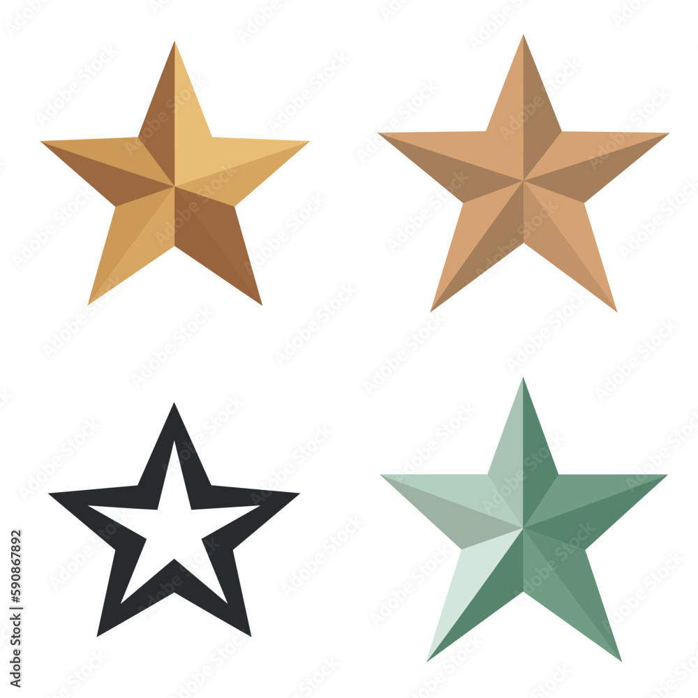 star icon set, pack of four star illustrations star icon set, pack of four star illustrations