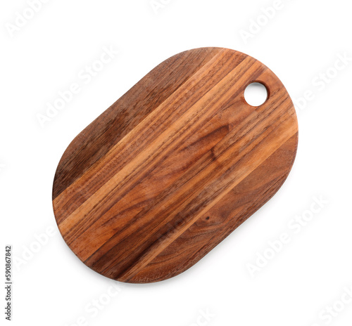 New wooden cutting board isolated on white background